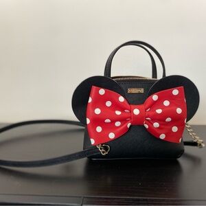 Kate Spade Minnie Mouse Ears Crossbody Leather 14k gold plate